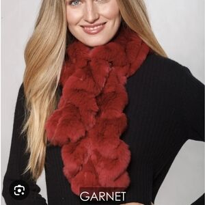 Linda Richards Red Faux Fur Scarf